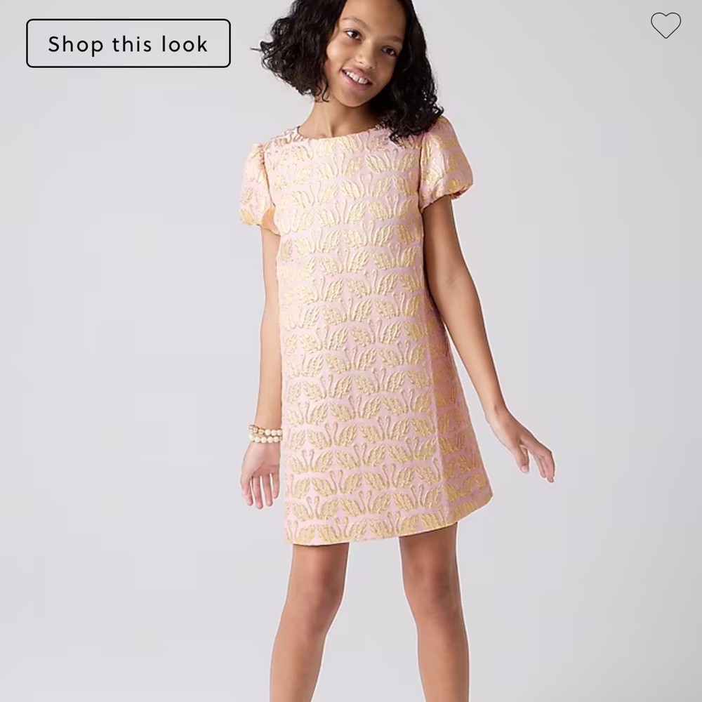 Girls' jacquard swan dress. J crew